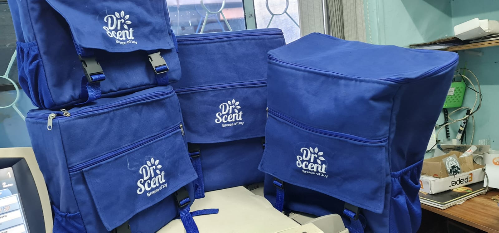 Dr Scent branded bags