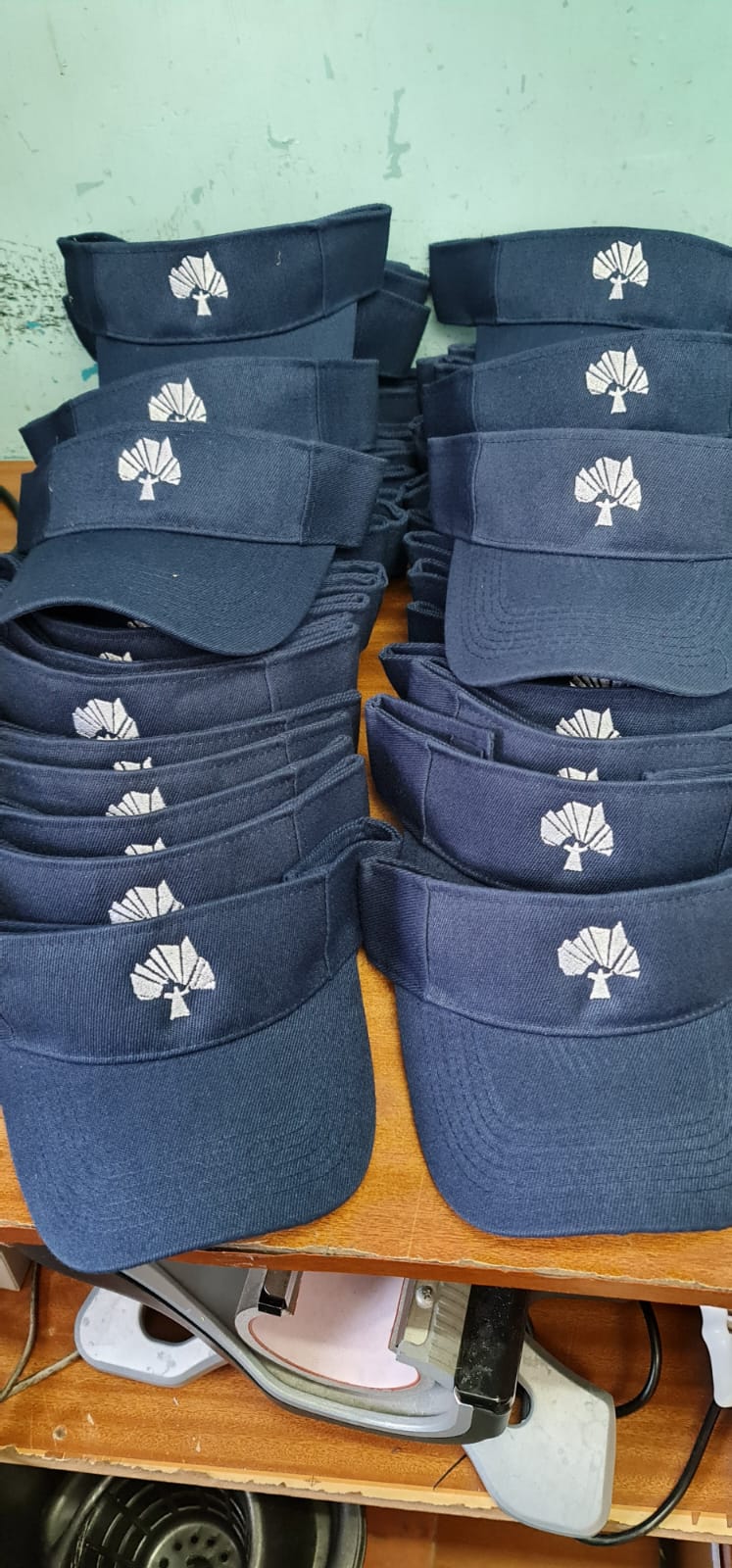 Branded navy visors